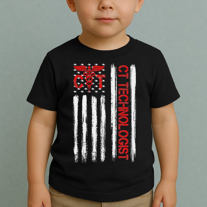 Ct Scan Technologist American Flag Patriotic Radiology Toddler T-Shirt