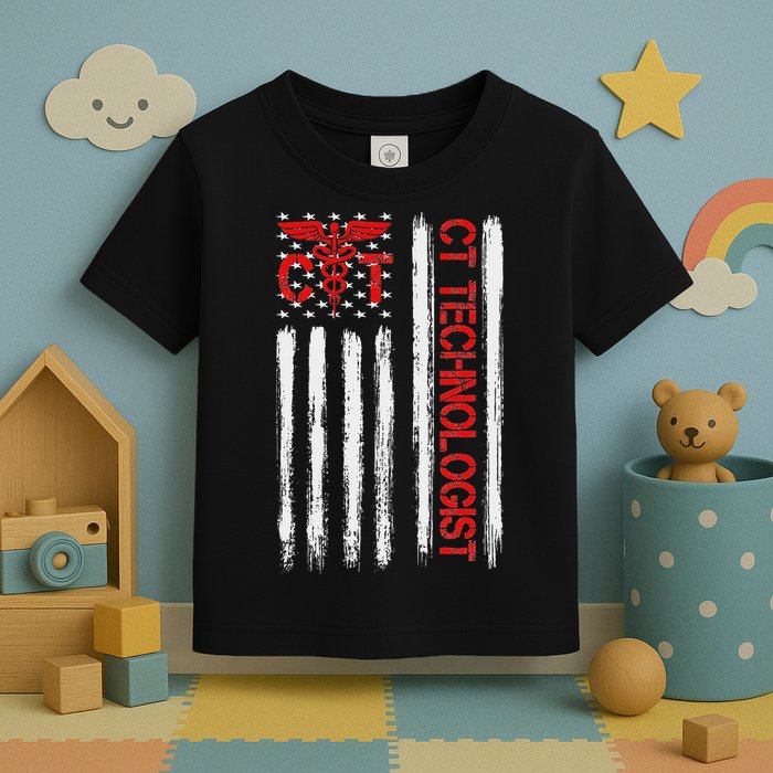 Ct Scan Technologist American Flag Patriotic Radiology Toddler T-Shirt