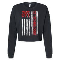 Ct Scan Technologist American Flag Patriotic Radiology Cropped Pullover Crew