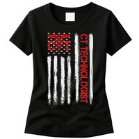 Ct Scan Technologist American Flag Patriotic Radiology Womens T-Shirt