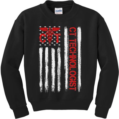 Ct Scan Technologist American Flag Patriotic Radiology Kids Sweatshirt