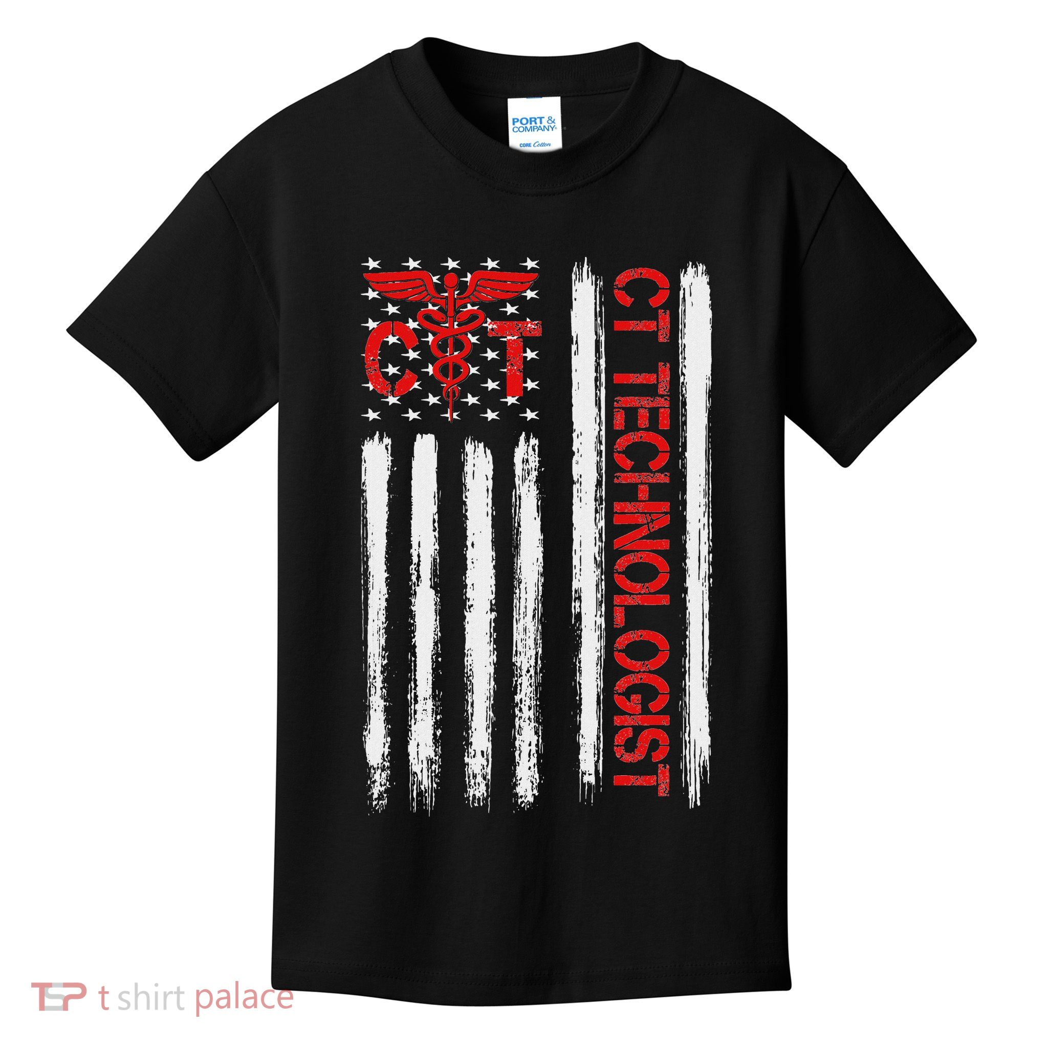 Ct Scan Technologist American Flag Patriotic Radiology Kids T-Shirt