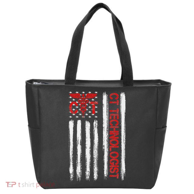 Ct Scan Technologist American Flag Patriotic Radiology Zip Tote Bag