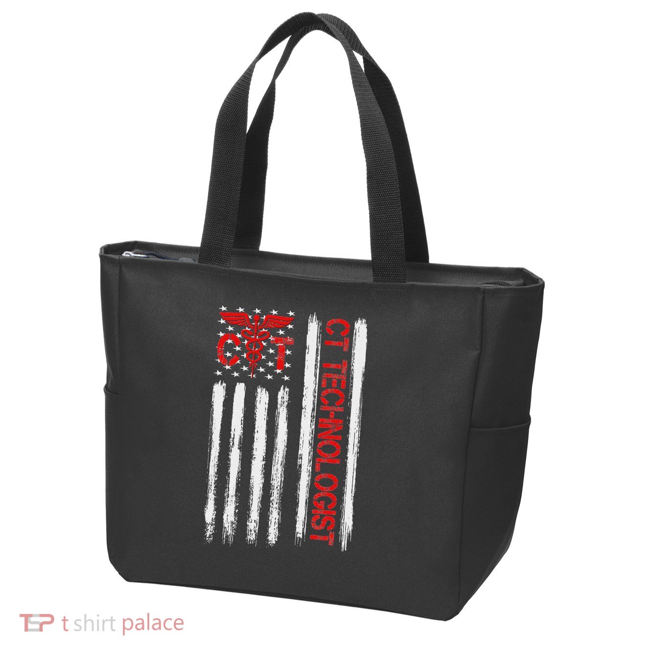 Ct Scan Technologist American Flag Patriotic Radiology Zip Tote Bag