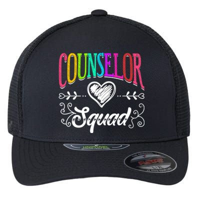 Counselor Squad Teacher Back To School Flexfit Unipanel Trucker Cap