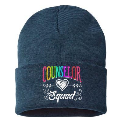 Counselor Squad Teacher Back To School Sustainable Knit Beanie