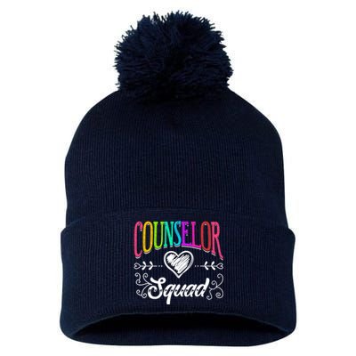 Counselor Squad Teacher Back To School Pom Pom 12in Knit Beanie