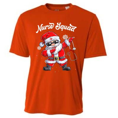 Christmas Scrub Tops Dabbing Santa Scrubs Nurse Squad Gift Cooling Performance Crew T-Shirt