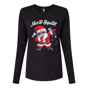 Christmas Scrub Tops Dabbing Santa Scrubs Nurse Squad Gift Womens Cotton Relaxed Long Sleeve T-Shirt