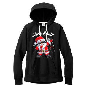 Christmas Scrub Tops Dabbing Santa Scrubs Nurse Squad Gift Women's Fleece Hoodie