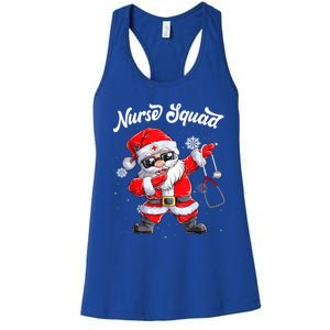 Christmas Scrub Tops Dabbing Santa Scrubs Nurse Squad Gift Women's Racerback Tank