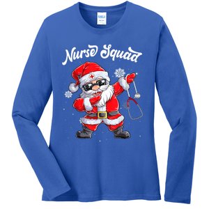 Christmas Scrub Tops Dabbing Santa Scrubs Nurse Squad Gift Ladies Long Sleeve Shirt