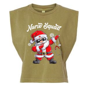 Christmas Scrub Tops Dabbing Santa Scrubs Nurse Squad Gift Garment-Dyed Women's Muscle Tee