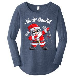 Christmas Scrub Tops Dabbing Santa Scrubs Nurse Squad Gift Women's Perfect Tri Tunic Long Sleeve Shirt