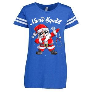 Christmas Scrub Tops Dabbing Santa Scrubs Nurse Squad Gift Enza Ladies Jersey Football T-Shirt