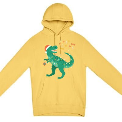 Cute Santa T Rex Singing Fa Ra Ra Rawr Xmas Funny Gift Dino Lover Cute Gift Premium Pullover Hoodie