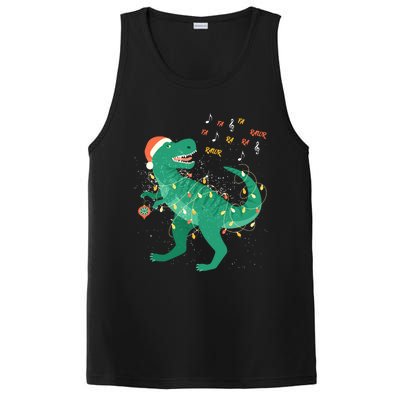 Cute Santa T Rex Singing Fa Ra Ra Rawr Xmas Funny Gift Dino Lover Cute Gift PosiCharge Competitor Tank