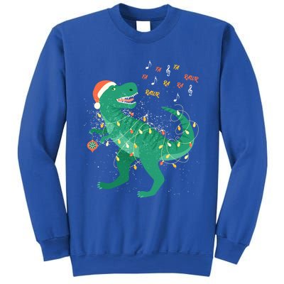 Cute Santa T Rex Singing Fa Ra Ra Rawr Xmas Funny Gift Dino Lover Cute Gift Sweatshirt