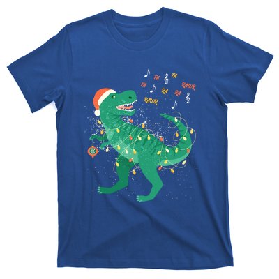 Cute Santa T Rex Singing Fa Ra Ra Rawr Xmas Funny Gift Dino Lover Cute Gift T-Shirt