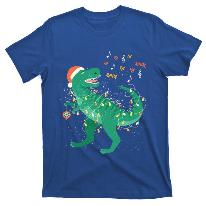 Cute Santa T Rex Singing Fa Ra Ra Rawr Xmas Funny Gift Dino Lover Cute Gift T-Shirt