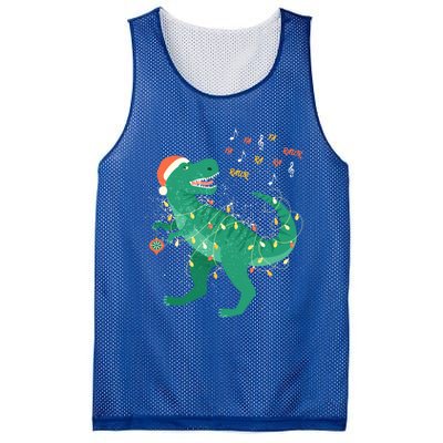 Cute Santa T Rex Singing Fa Ra Ra Rawr Xmas Funny Gift Dino Lover Cute Gift Mesh Reversible Basketball Jersey Tank