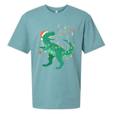 Cute Santa T Rex Singing Fa Ra Ra Rawr Xmas Funny Gift Dino Lover Cute Gift Sueded Cloud Jersey T-Shirt