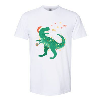 Cute Santa T Rex Singing Fa Ra Ra Rawr Xmas Funny Gift Dino Lover Cute Gift Softstyle CVC T-Shirt