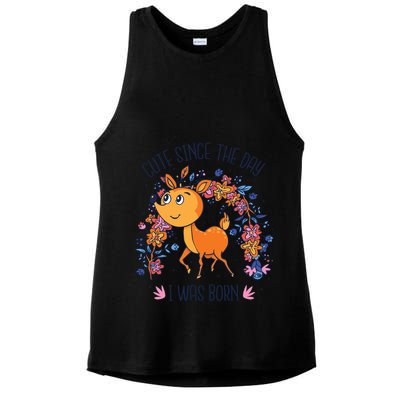 Cute Since The Day I Was Born Ladies PosiCharge Tri-Blend Wicking Tank