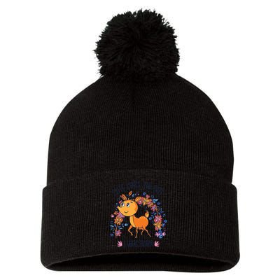 Cute Since The Day I Was Born Pom Pom 12in Knit Beanie