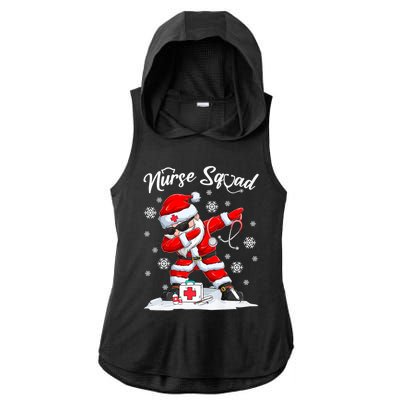 Christmas Scrub Tops Dabbing Santa Scrubs Nurse Squad Gift Ladies PosiCharge Tri-Blend Wicking Draft Hoodie Tank