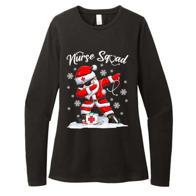 Christmas Scrub Tops Dabbing Santa Scrubs Nurse Squad Gift Womens CVC Long Sleeve Shirt