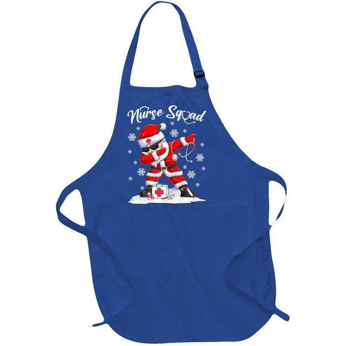 Christmas Scrub Tops Dabbing Santa Scrubs Nurse Squad Gift Full-Length Apron With Pockets