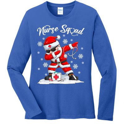 Christmas Scrub Tops Dabbing Santa Scrubs Nurse Squad Gift Ladies Long Sleeve Shirt