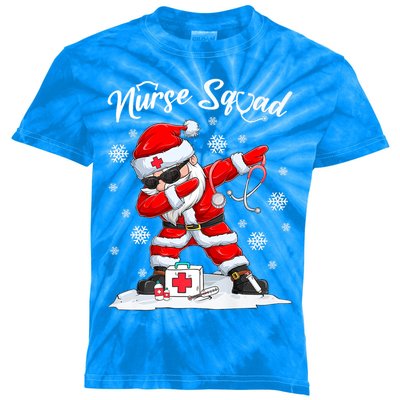 Christmas Scrub Tops Dabbing Santa Scrubs Nurse Squad Gift Kids Tie-Dye T-Shirt