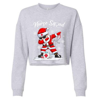 Christmas Scrub Tops Dabbing Santa Scrubs Nurse Squad Gift Cropped Pullover Crew