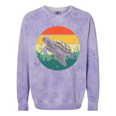 Cool Sea Turtle For Tortoise Sea Animal Zookeeper Colorblast Crewneck Sweatshirt