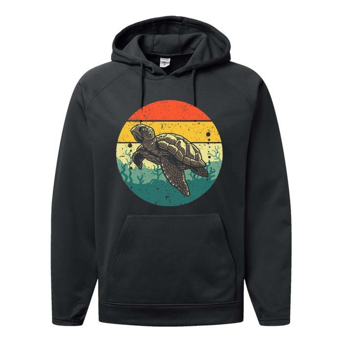 Cool Sea Turtle For Tortoise Sea Animal Zookeeper Performance Fleece Hoodie