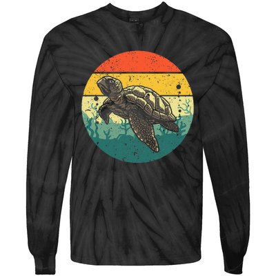 Cool Sea Turtle For Tortoise Sea Animal Zookeeper Tie-Dye Long Sleeve Shirt