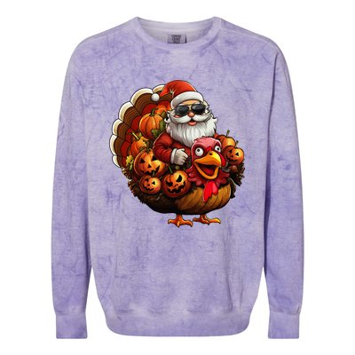 Christmas Santa Thanksgiving Turkey Halloween Pumpkin Colorblast Crewneck Sweatshirt