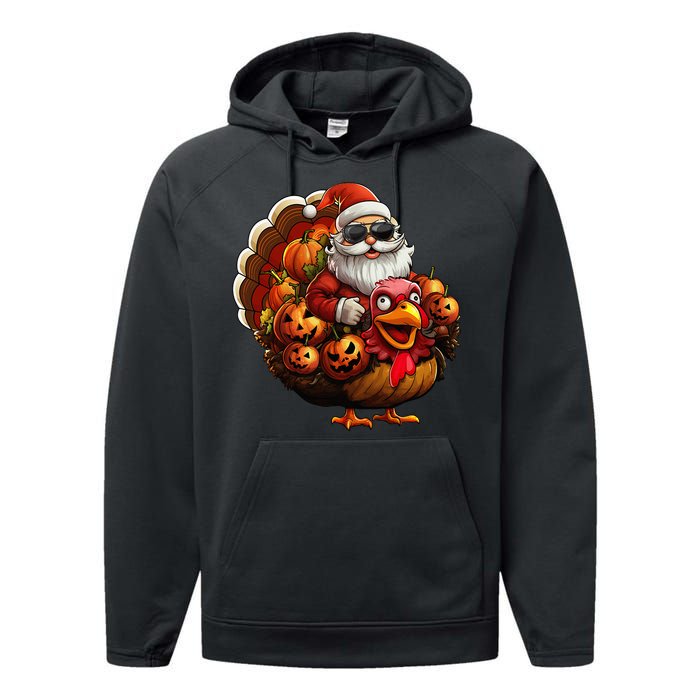 Christmas Santa Thanksgiving Turkey Halloween Pumpkin Performance Fleece Hoodie