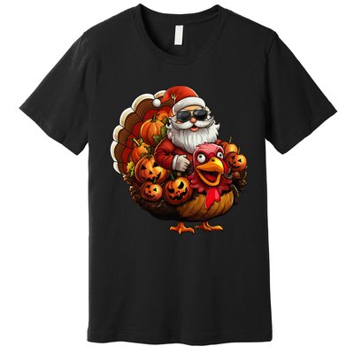 Christmas Santa Thanksgiving Turkey Halloween Pumpkin Premium T-Shirt