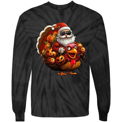 Christmas Santa Thanksgiving Turkey Halloween Pumpkin Tie-Dye Long Sleeve Shirt