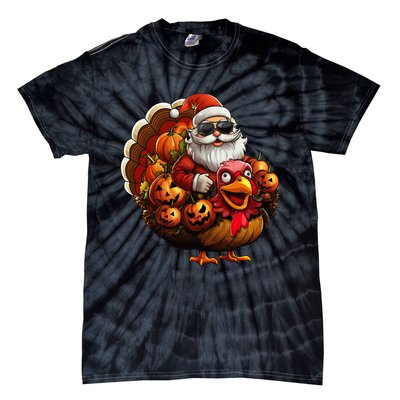 Christmas Santa Thanksgiving Turkey Halloween Pumpkin Tie-Dye T-Shirt