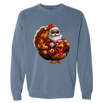 Christmas Santa Thanksgiving Turkey Halloween Pumpkin Garment-Dyed Sweatshirt