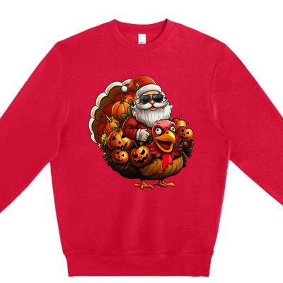 Christmas Santa Thanksgiving Turkey Halloween Pumpkin Premium Crewneck Sweatshirt