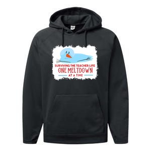 Christmas Surviving Teacher Life Meltdown Xmas Performance Fleece Hoodie