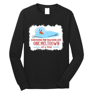 Christmas Surviving Teacher Life Meltdown Xmas Long Sleeve Shirt