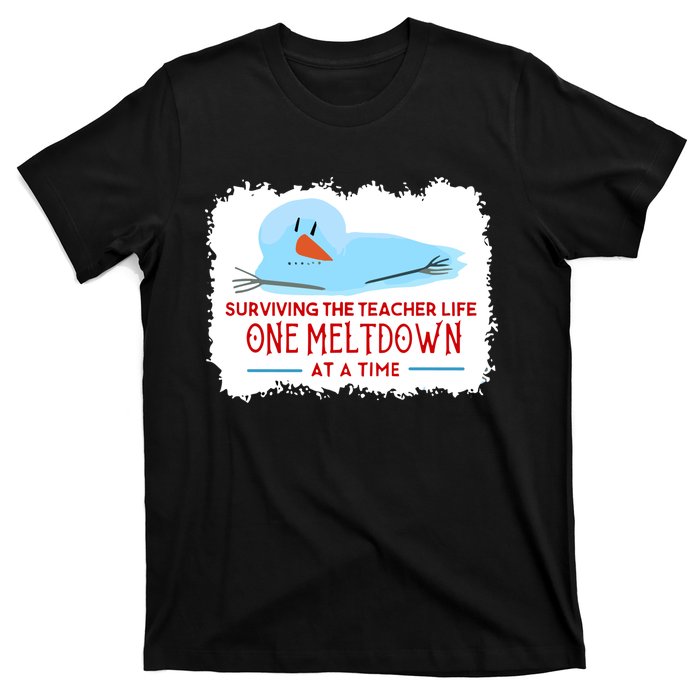 Christmas Surviving Teacher Life Meltdown Xmas T-Shirt