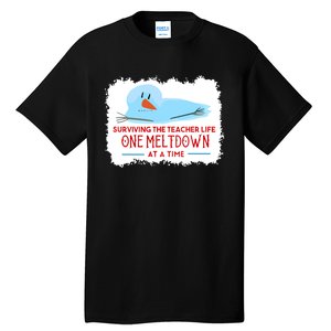 Christmas Surviving Teacher Life Meltdown Xmas Tall T-Shirt