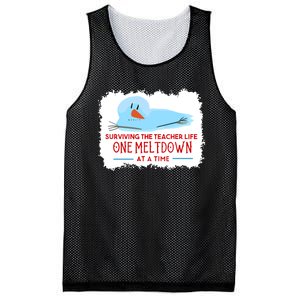 Christmas Surviving Teacher Life Meltdown Xmas Mesh Reversible Basketball Jersey Tank